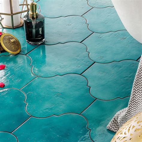 Cavallo Fiji Blue 8x10 Arabesque Glossy Porcelain Tile | Tiles, Tile floor, Ceramic wall tiles