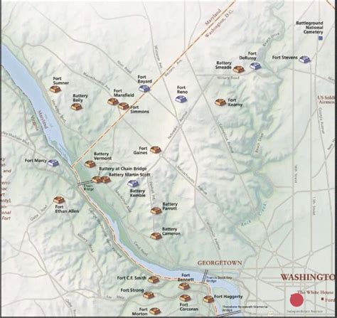 First of four maps showing placement of forts and batteries located ...