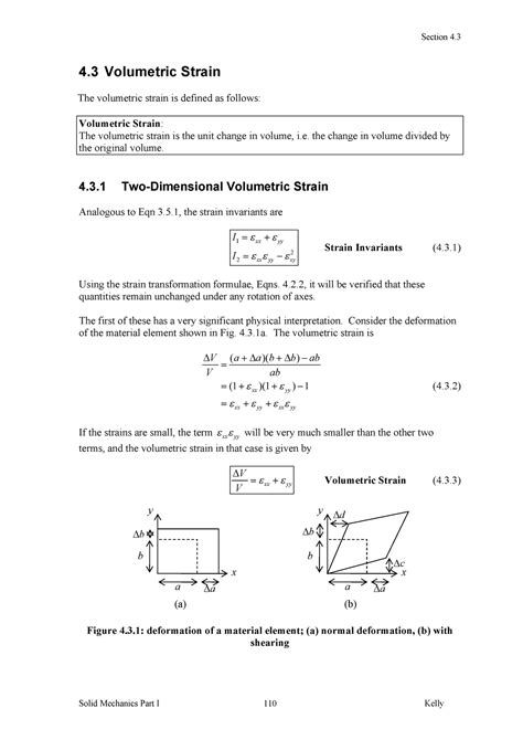 04 Strain 03 Volumetric Strain - Section 4. Solid Mechanics Part I 110 Kelly 4 Volumetric Strain ...