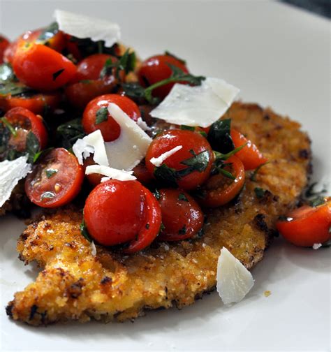 Spicy Chicken Milanese with Tomato Salad and Parmesan