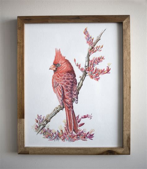 Cardinal Watercolor Original Watercolor Home Decor Bird - Etsy