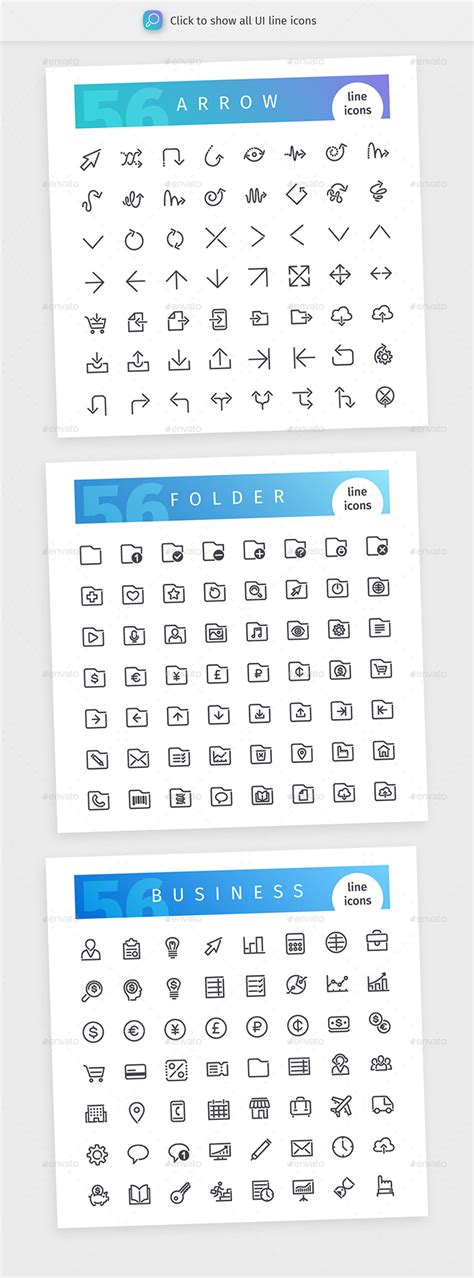 User Interface Thematic Collection of Line Icons, Icons | GraphicRiver