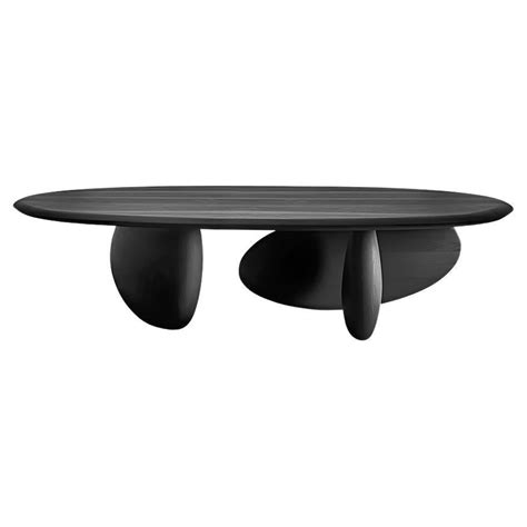 Solid Wood Black Tinted Coffee Table, Fishes Series 10 by Joel Escalona For Sale at 1stDibs