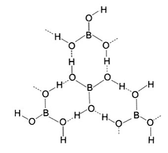 Sketch the structure of Orthoboric acid