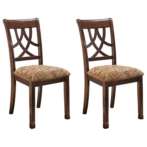 Signature Design by Ashley Leahlyn Dining Side Chair Set of 2 Medium Brown/Paisley - Walmart.com ...