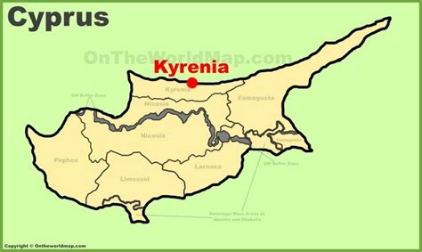 Kyrenia location on the Cyprus map | Paphos, Famagusta, Nicosia