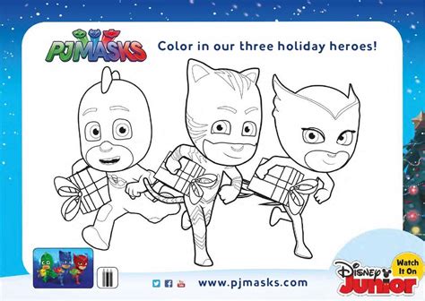 Free Holiday PJ Masks Coloring Pages and Activity Sheets