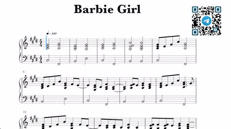 Aqua - Barbie Girl Sheet Music - YouTube