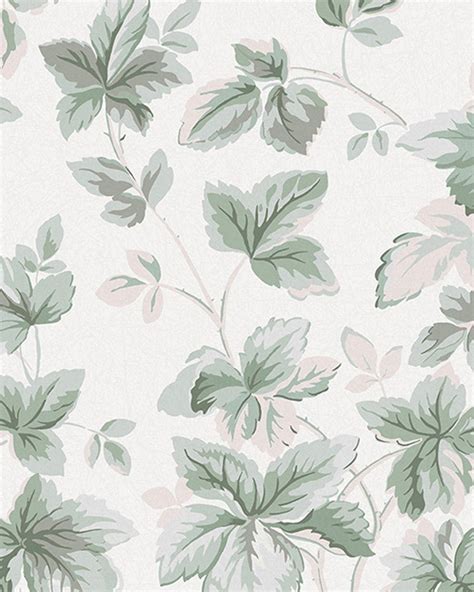 Autumn Leaves Sage Green Wallpaper