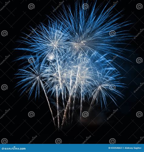 Blue fireworks stock image. Image of festive, night, fireworks - 83354663