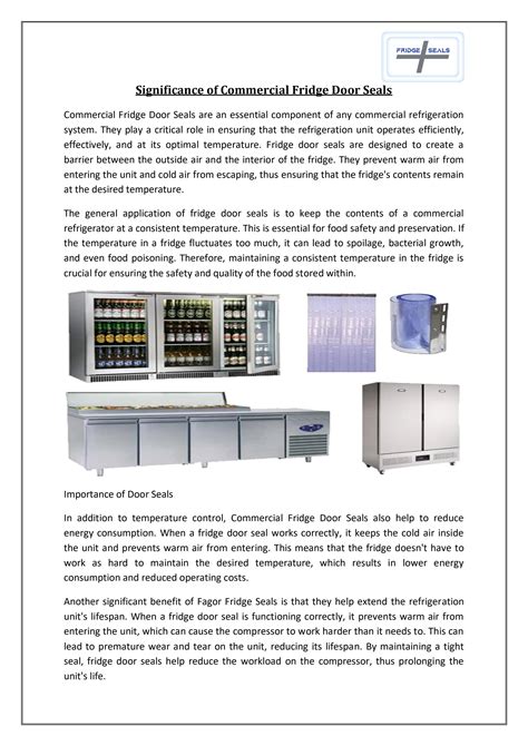 Significance of Commercial Fridge Door Seals by Fridge Seals Plus - Issuu