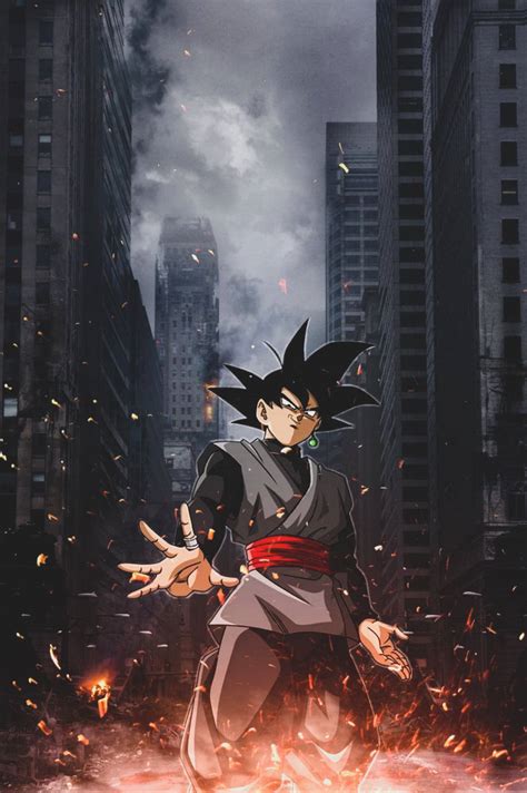 Download Fire City Black Goku Live Wallpaper | Wallpapers.com