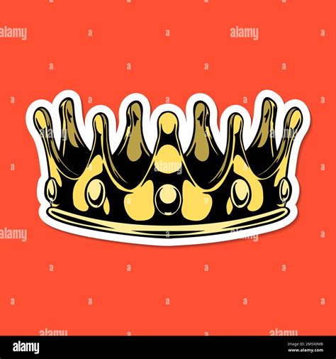 Black and yellow crown sticker with a white border Stock Vector Image & Art - Alamy