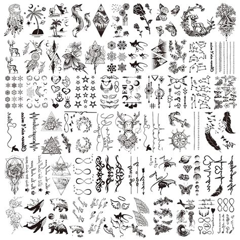 Buy Temporary Tattoo, 60 Sheets Fake Tattoos That Look Real for Women Men Adults, Cute Tiny ...