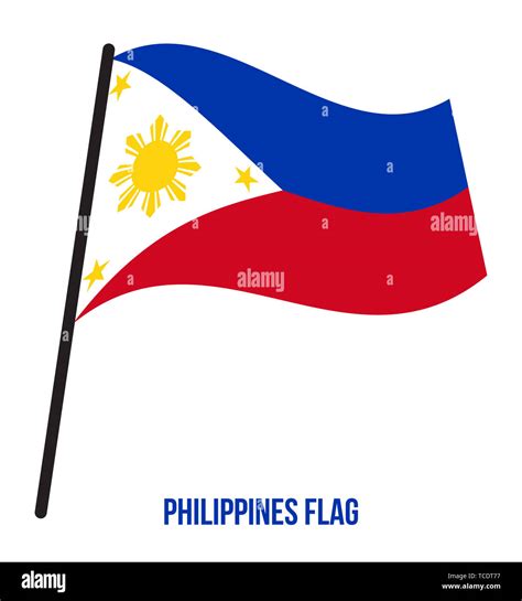 Philippines Flag Waving Vector Illustration on White Background. Philippines National Flag Stock ...