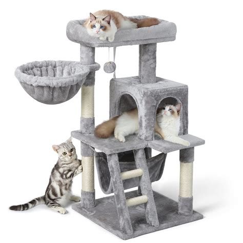 rabbitgoo Cat Tree Cat Tower for Indoor Cats, Multi-Level Cat House Condo with Large Perch ...