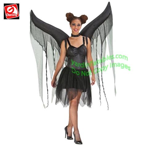 Gemmy Airblown Inflatable Dark Angel Wings Costume