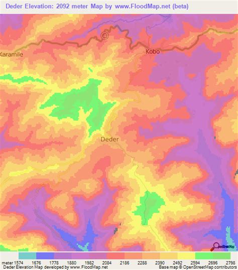 Elevation of Deder,Ethiopia Elevation Map, Topography, Contour