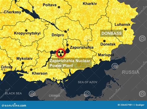 Zaporizhzhia Nuclear Power Plant in Ukraine Map Stock Illustration ...