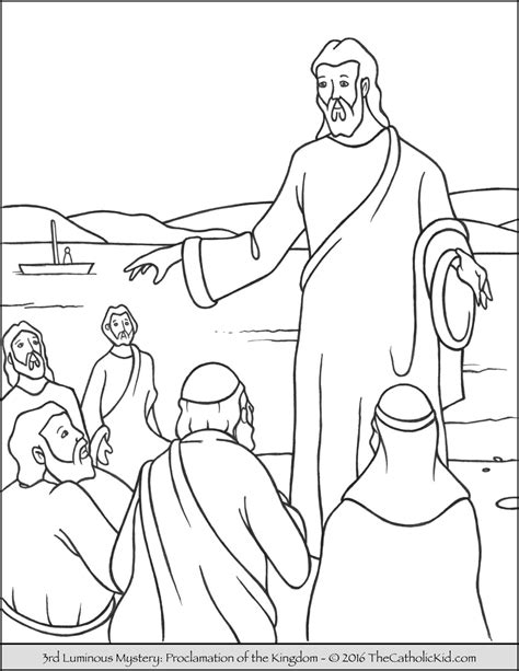 Luminous Mysteries Rosary Coloring Pages - The Proclamation of the ...