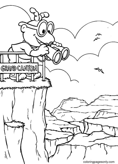 Scooter in Grand Canyon Coloring Page - Free Printable Coloring Pages