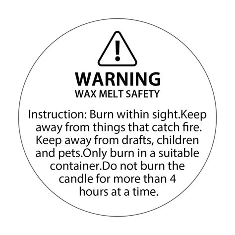 13 lots Candle Warning Stickers Candle Jar Container Labels Wax Melting Safety Stickers for ...