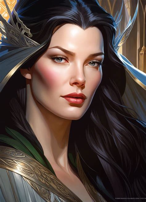 Liv Tyler as Arwen Undomiel, elf princess, lord of the rings, head and shoulders portrait, 8k ...