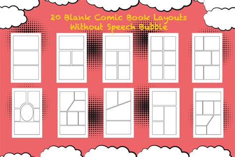 Blank Comic Book Page Layouts, No Bubble Graphic by Little-Learners ...