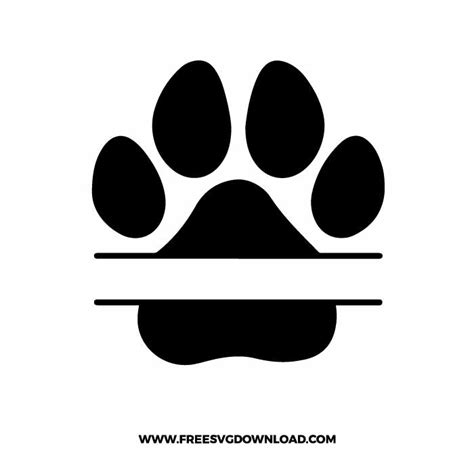 Dog Paw Split Monogram SVG & PNG free dog cut files | Free SVG Download