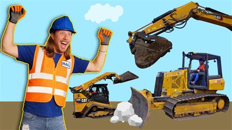 CONSTRUCTION VECHICLES with Handyman Hal | Excavator Bulldozer Skid ...