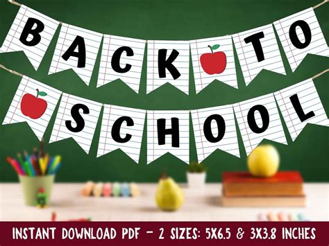 Back to School Banner PRINTABLE - Etsy