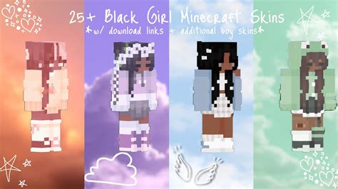 25+ black girl Minecraft skins (++/ links and additional boy skins💕) - YouTube