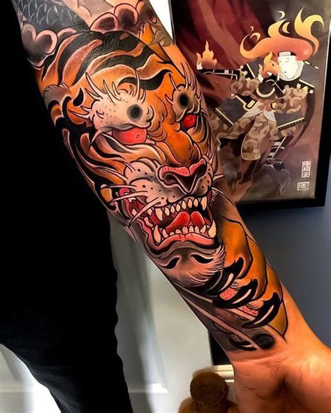 Japanese style tiger tattoo on the forearm | www.otziapp.com | Tiger ...