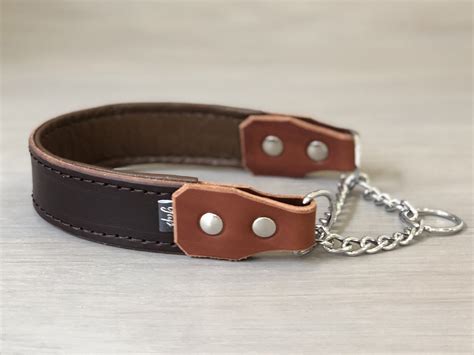 Padded Leather Martingale Dog Collar 5 Colors Stainless Steel Chain– Yupcollars