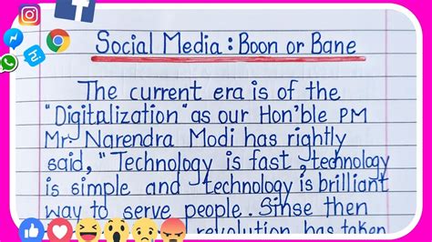 Social media : Boon or Bane Essay | essay on social media | social ...