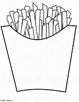 Simple French Fries coloring Page sketch template