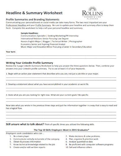 Resume Headline - 6+ Examples, Format, How to Write, PDF