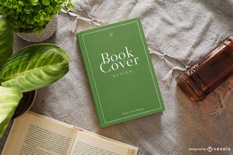 Plants Book Cover Mockup Composition Vector Download