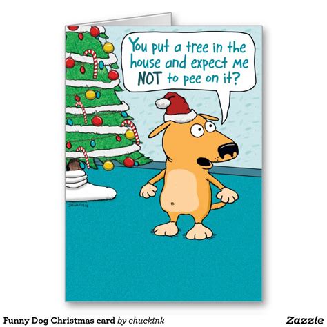 Funny Dog vs. Tree Christmas Holiday Card | Zazzle.com in 2021 | Dog ...