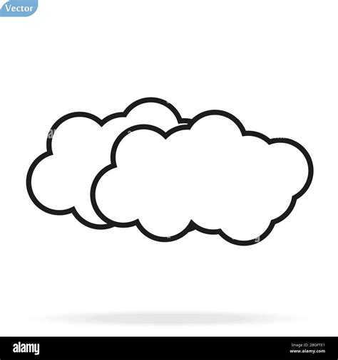 Cloud icon vector. Line sky symbol. Trendy flat weather outline ui sign ...