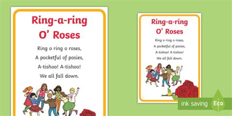 Ring-a-ring O' Roses Song Sheet (teacher made)