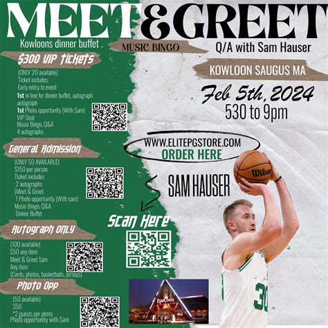 VIP Sam Hauser Meet & Greet dinner – Elite Promotions