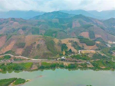 Premium Photo | Top view of rice fields on terraced in highway of yen ...