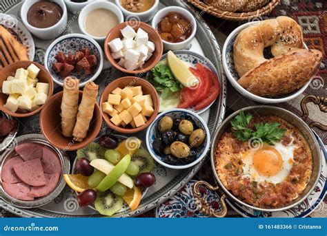 Traditional Turkish Breakfast, Kahvalti Stock Photo - Image of dish, fruit: 161483366