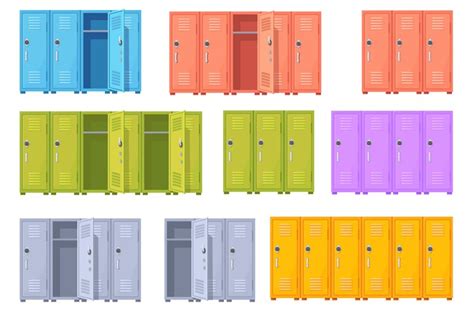 Color school lockers. Gym locker highschool colorful cabine