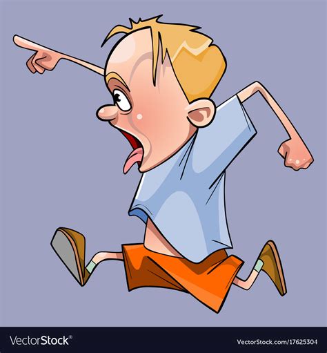 Cartoon boy funny and very fast running Royalty Free Vector