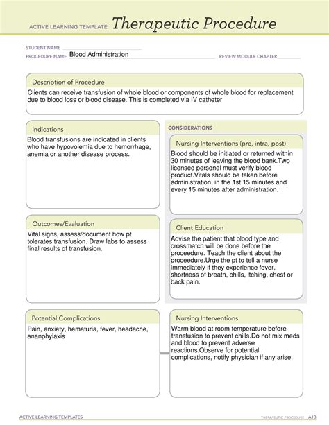 Active Learning Template Therapeutic Procedure form - ACTIVE LEARNING ...