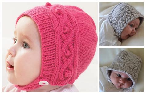 Knit Cable Baby Bonnet Free Knitting Patterns