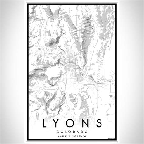 Lyons - Colorado Map Print in Classic — JACE Maps