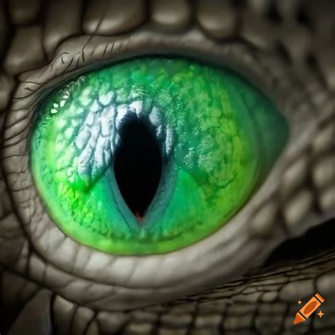 Close-up of a hyper-realistic dragon eye